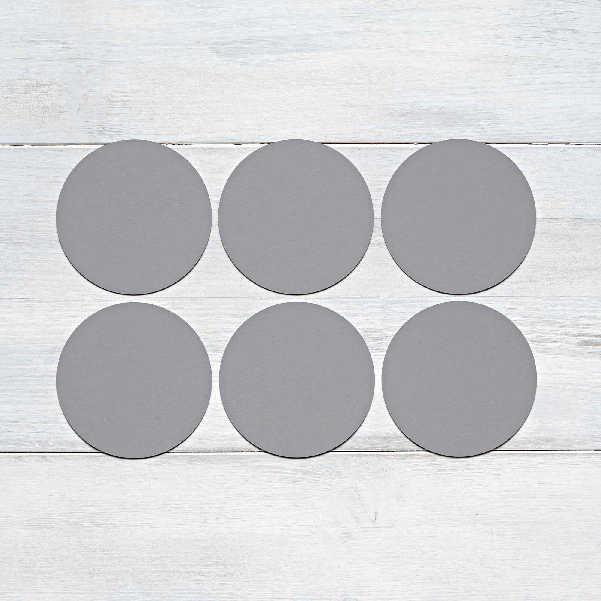 Recyceltes Leder Glasuntersetzer Rund (6 Stk.)