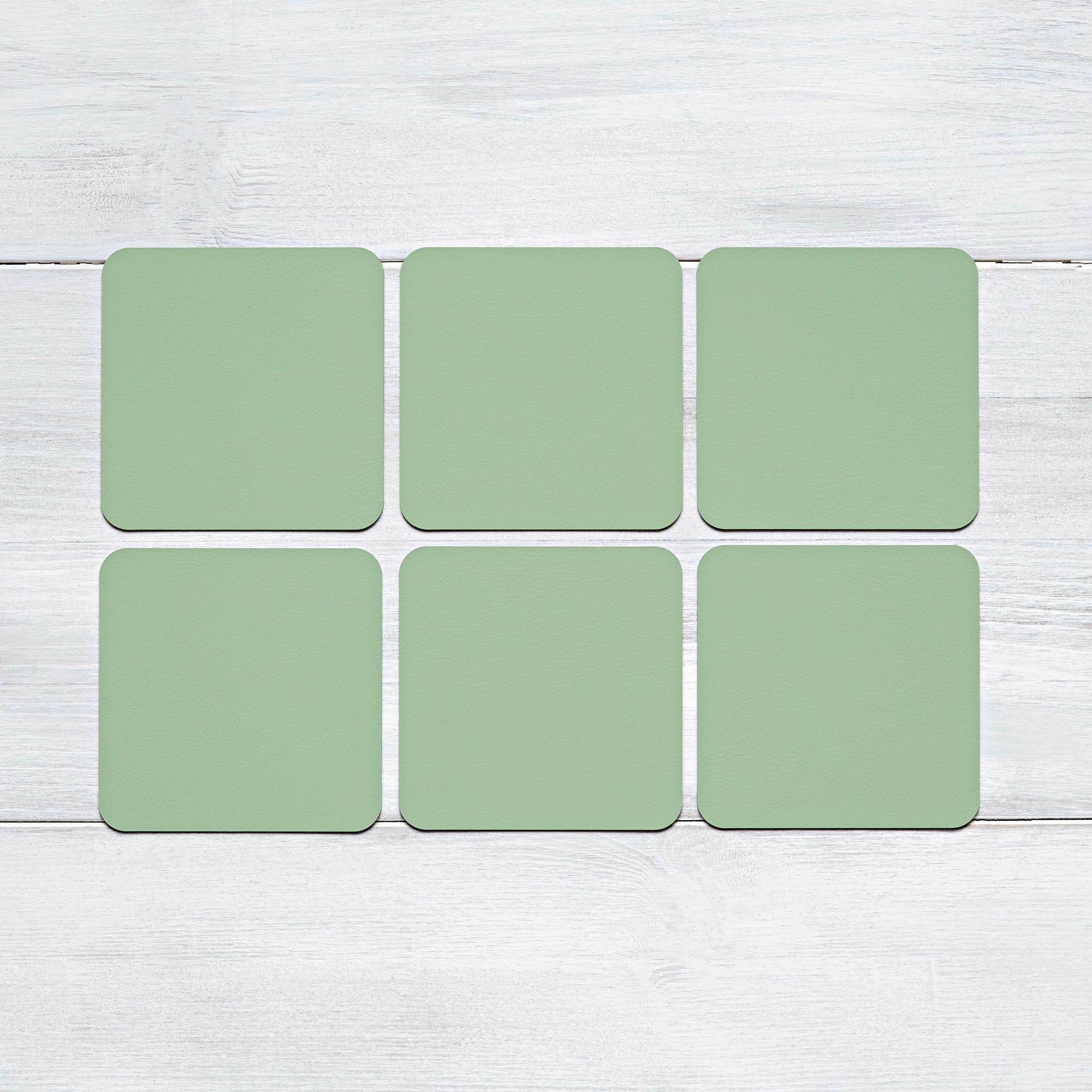 Recyceltes Leder Glasuntersetzer Eckig (6 Stk.)