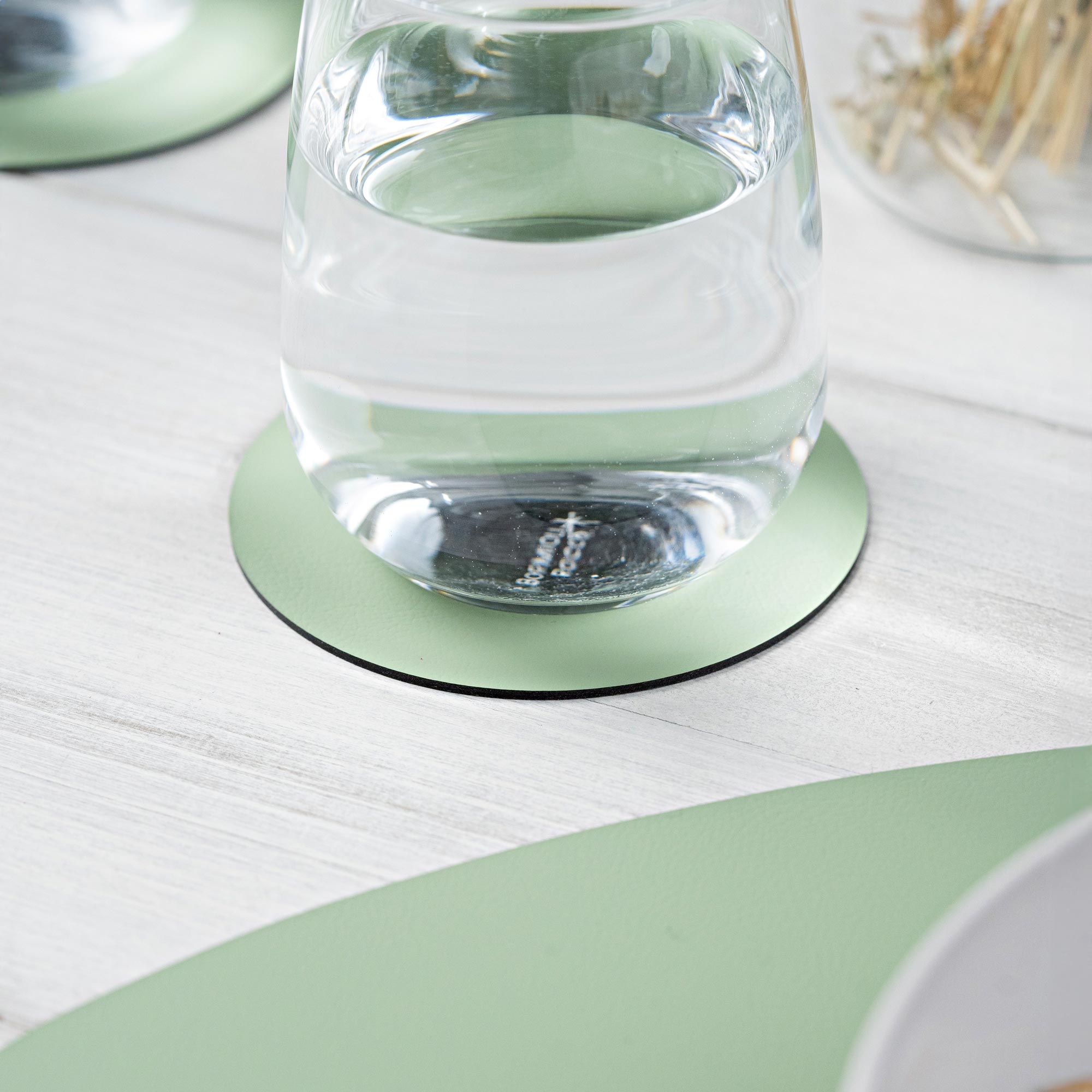 Recyceltes Leder Glasuntersetzer Rund (6 Stk.)