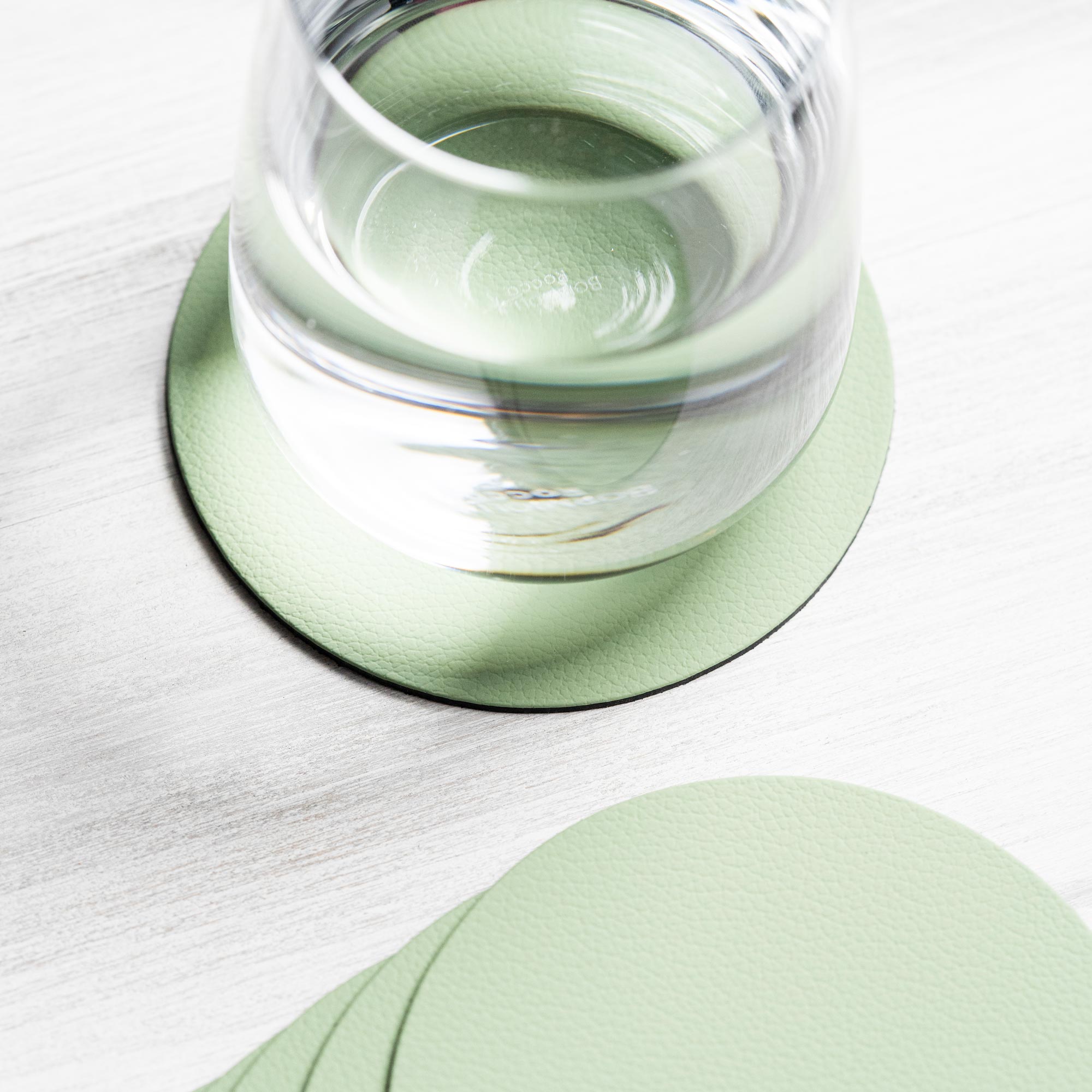 Recyceltes Leder Glasuntersetzer Rund (6 Stk.)