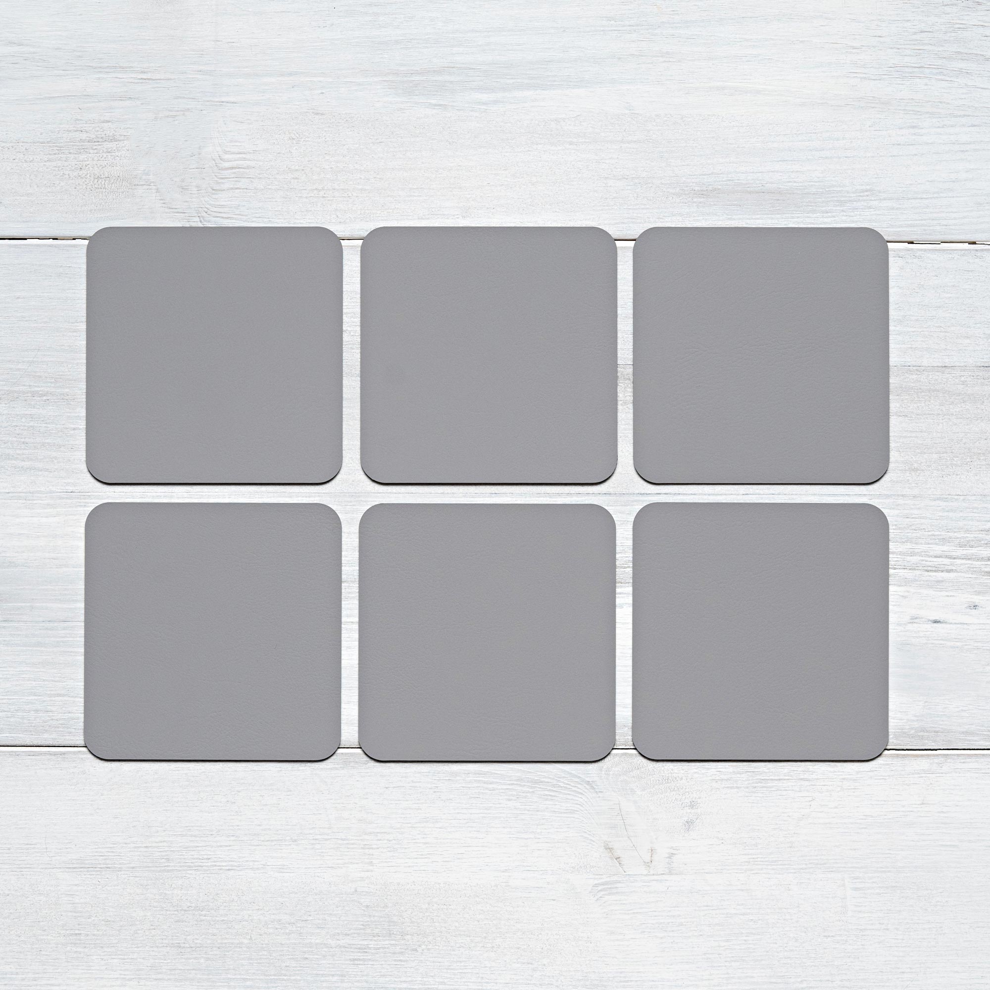 Recyceltes Leder Glasuntersetzer Eckig (6 Stk.)