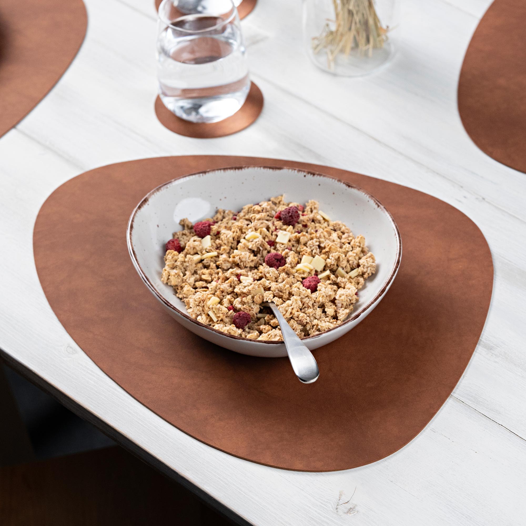 Recycled-Leder Tischset Oval | Abwaschbar und Robust